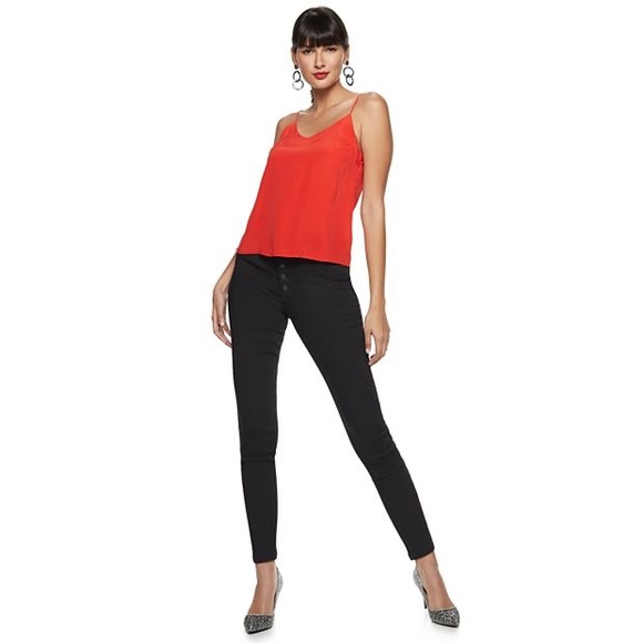 Nine West silk blend layering cami bright red side M - Picture 6 of 6